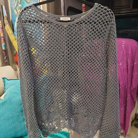 Sundance Gray Crochet Top - Picture 2 of 4